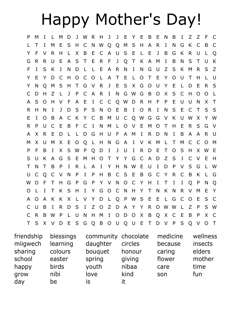 Happy Mother's Day! Word Search
