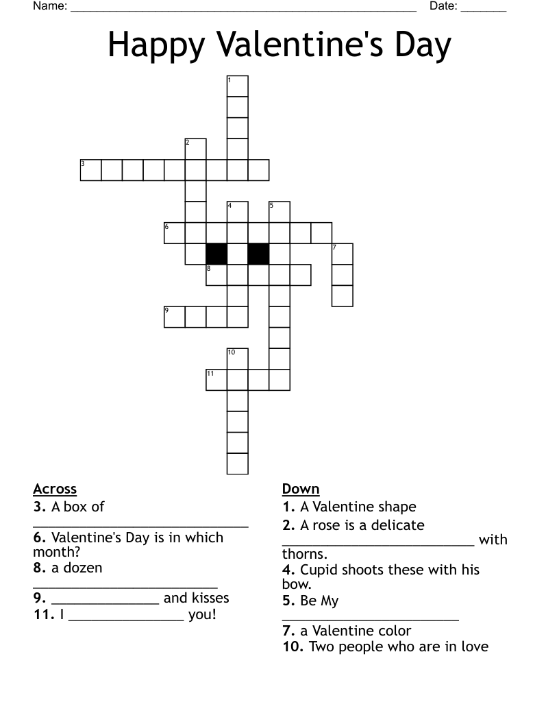 Happy Valentine's Day Crossword