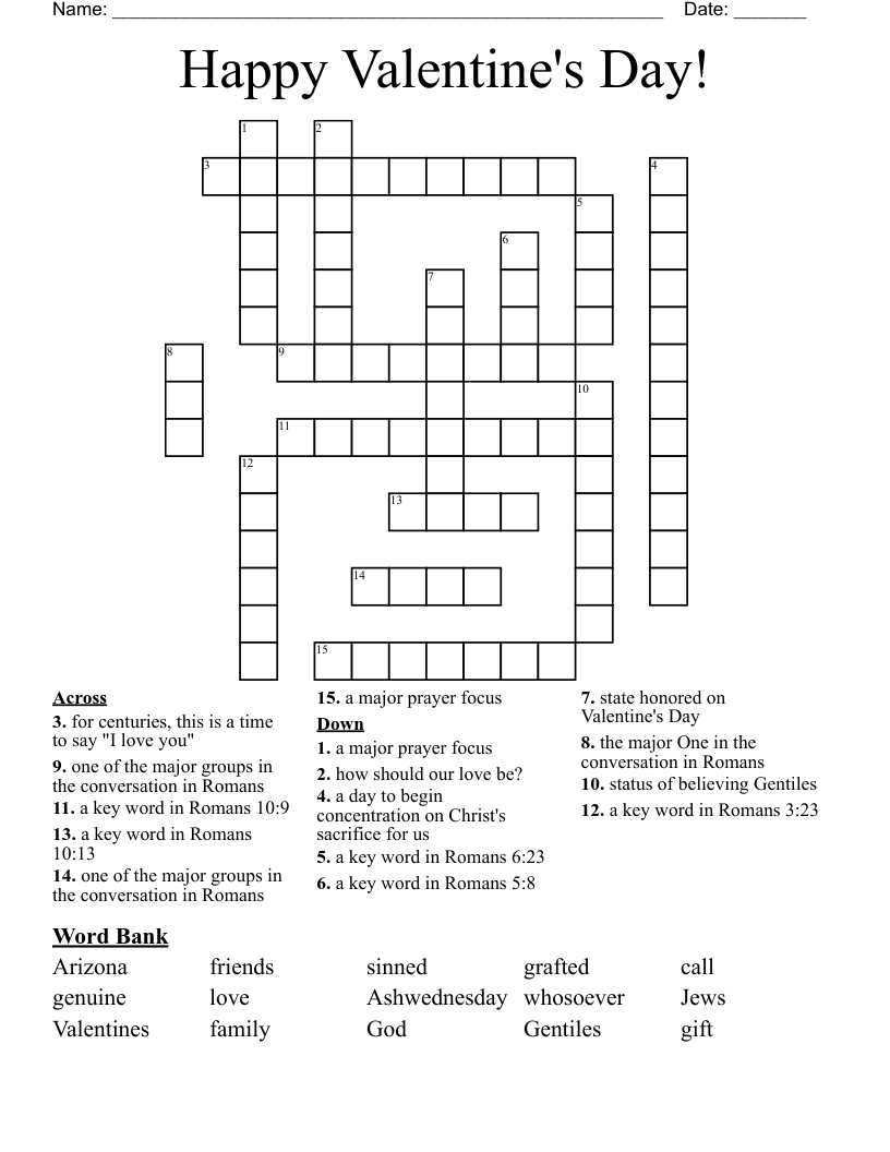 Happy Valentine's Day! Crossword