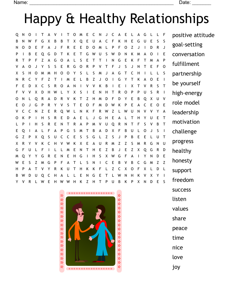 Happy & Healthy Relationships Word Search