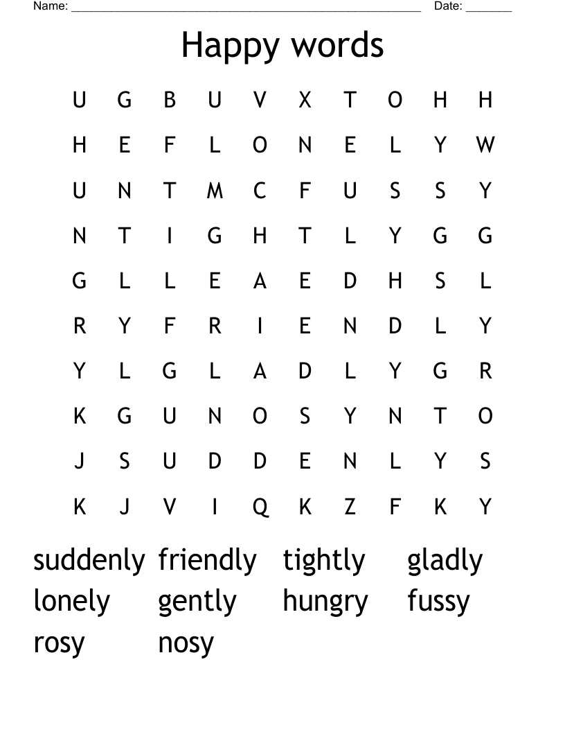 Happy words Word Search