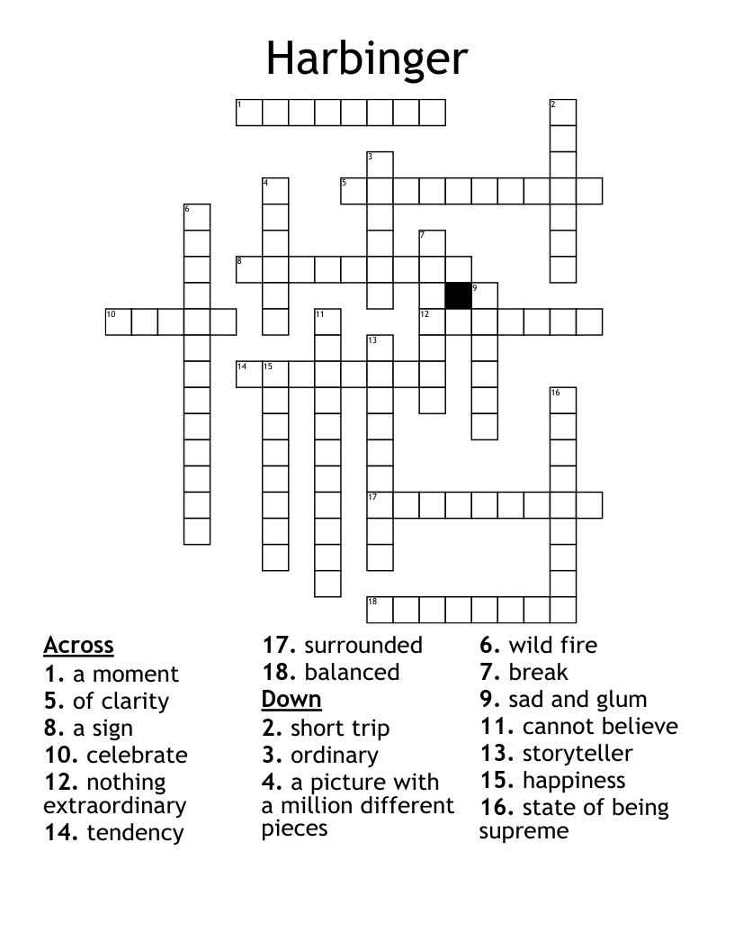 Harbinger Crossword