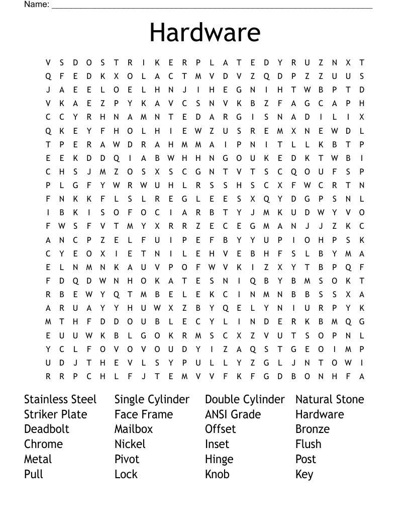 Hardware Word Search