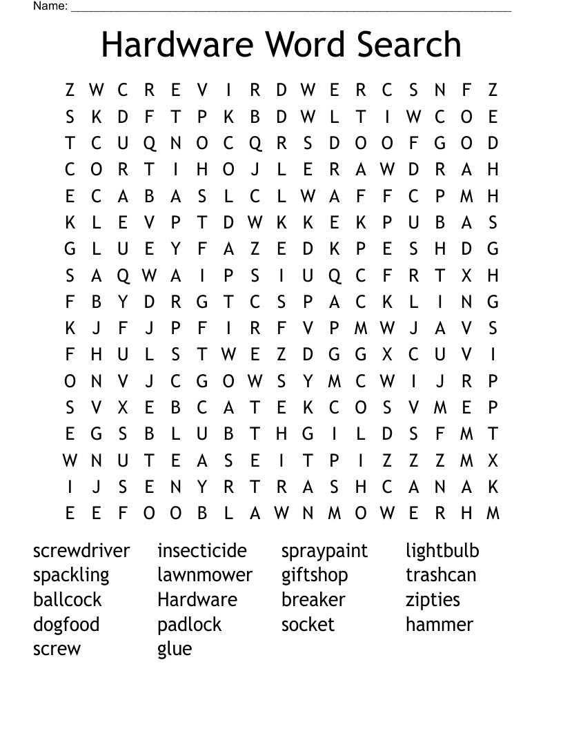 Hardware Word Search