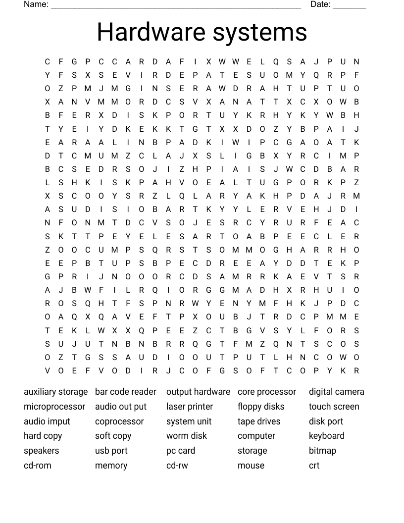 Hardware systems  Word Search