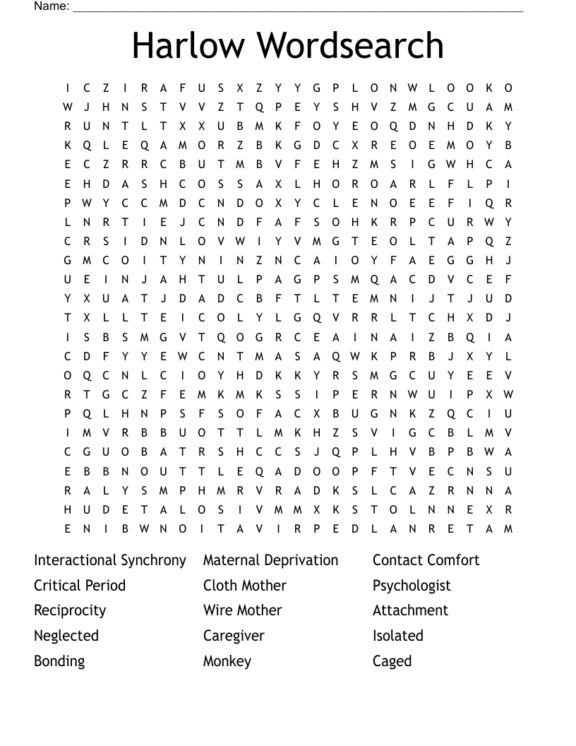 Harlow Wordsearch 
