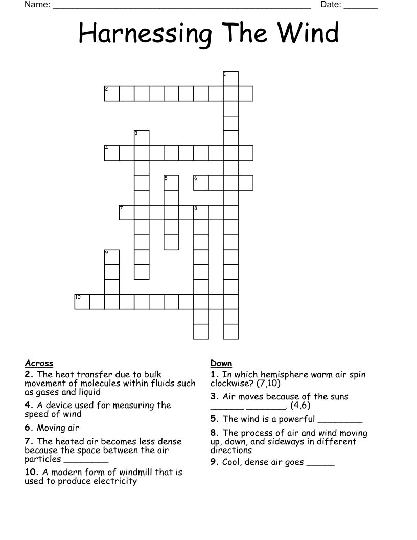 Harnessing The Wind Crossword