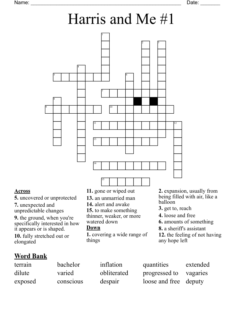 Harris and Me #1 Crossword