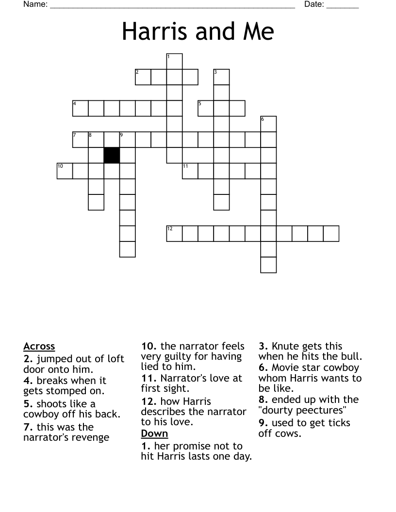 Harris and Me Crossword