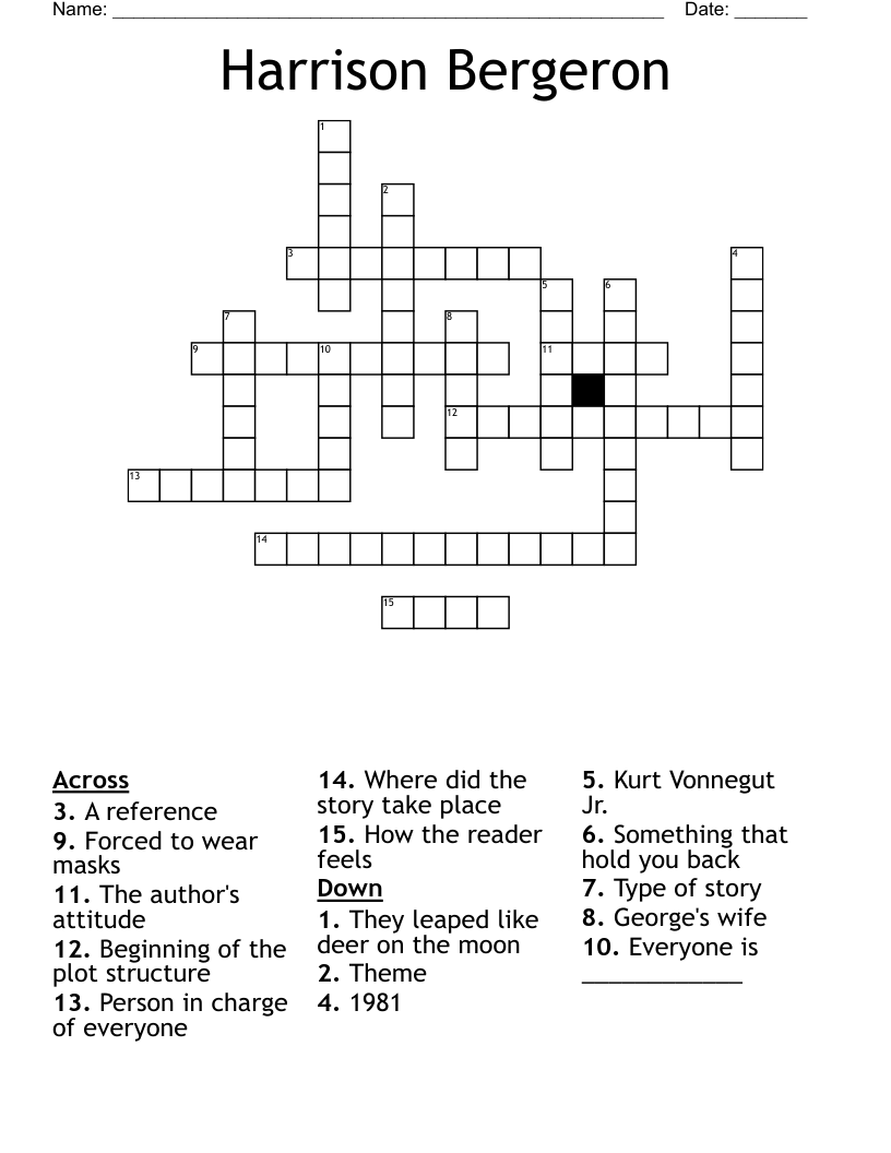 Harrison Bergeron Crossword