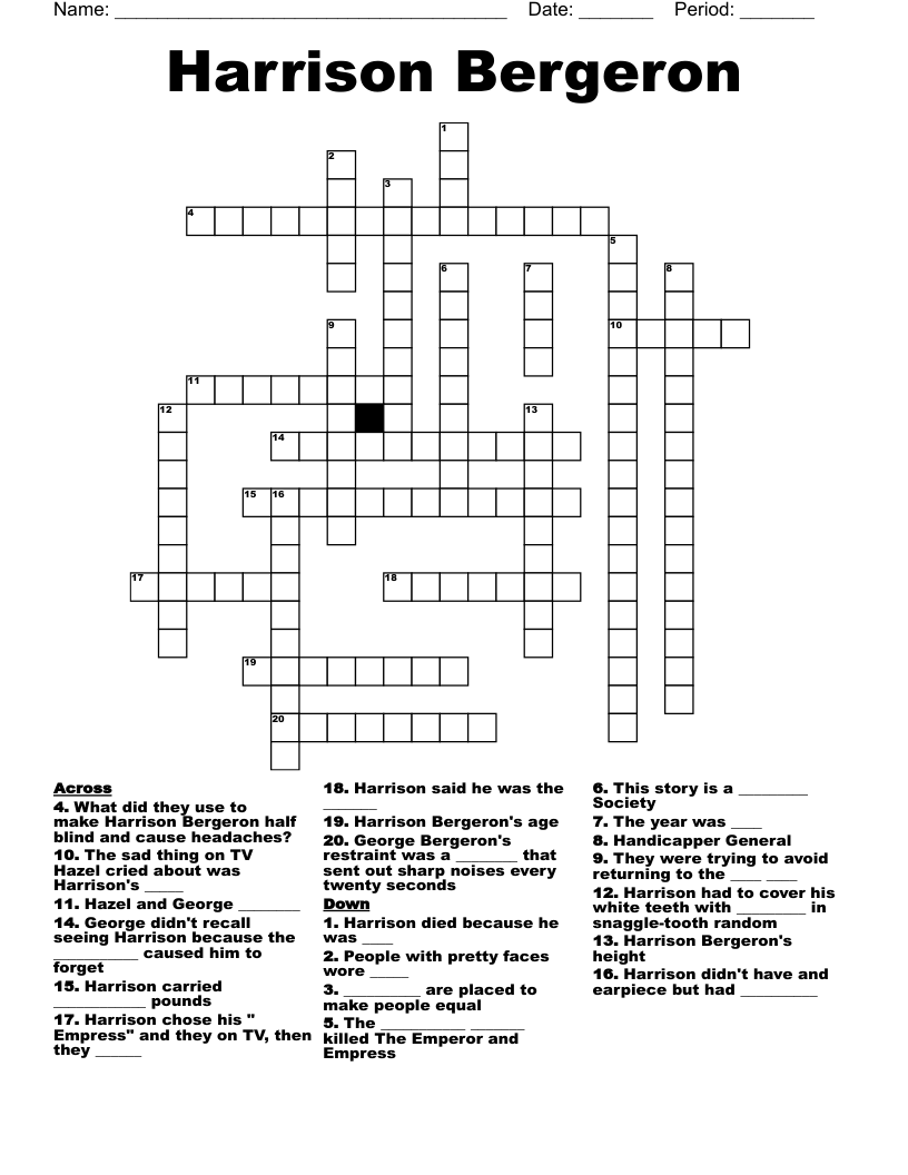 Harrison Bergeron Crossword