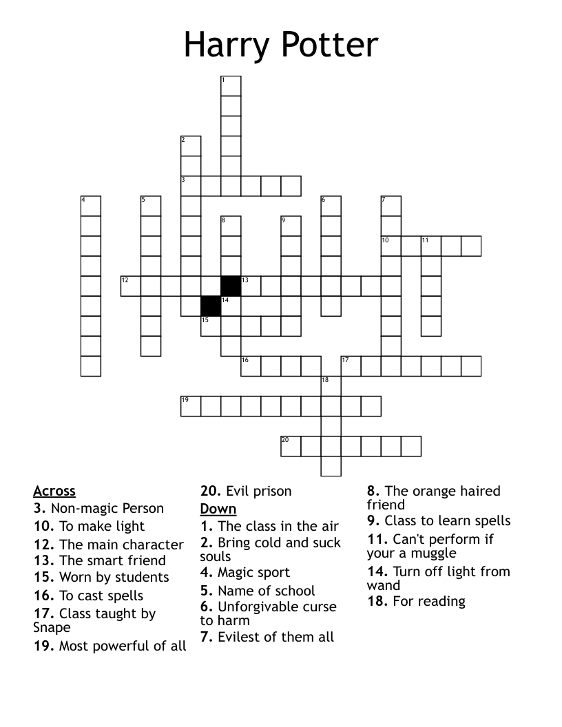 Harry Potter Crossword