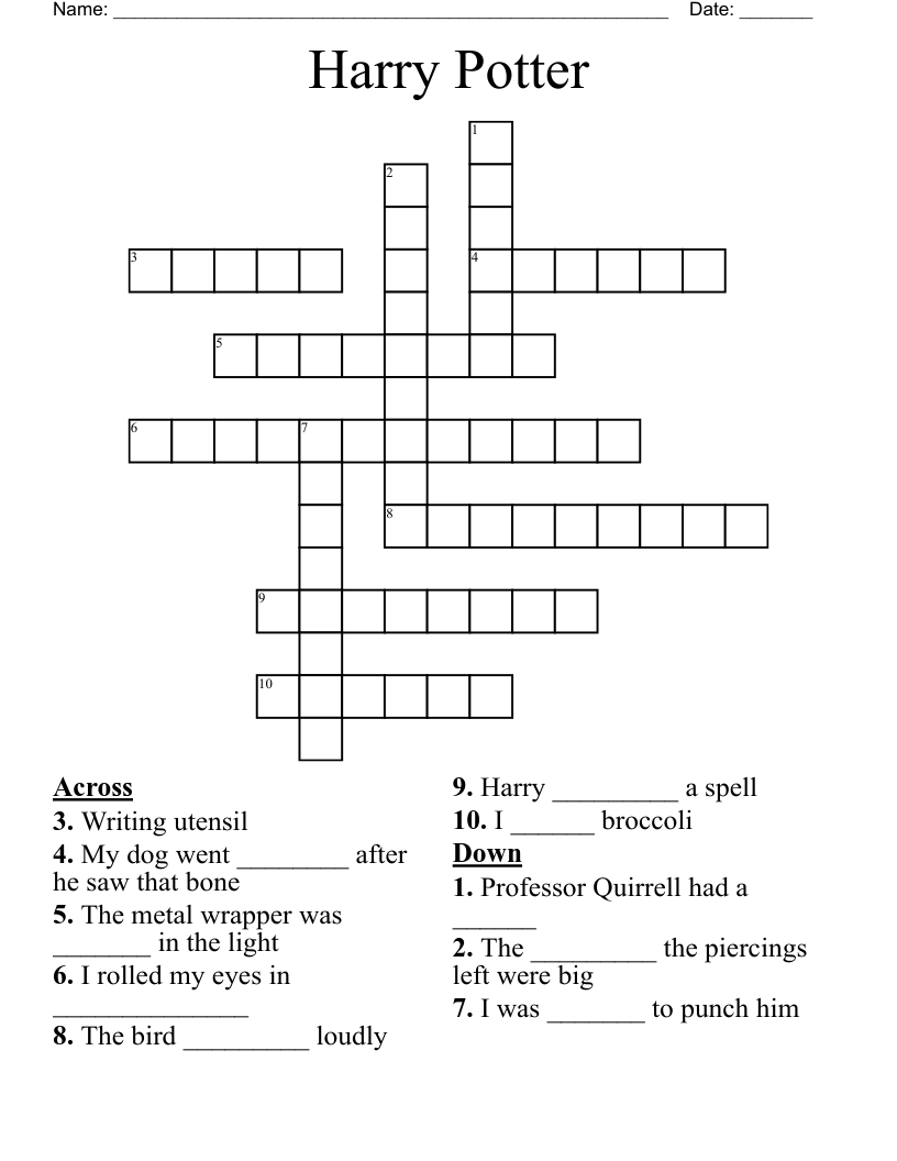 Harry Potter Crossword
