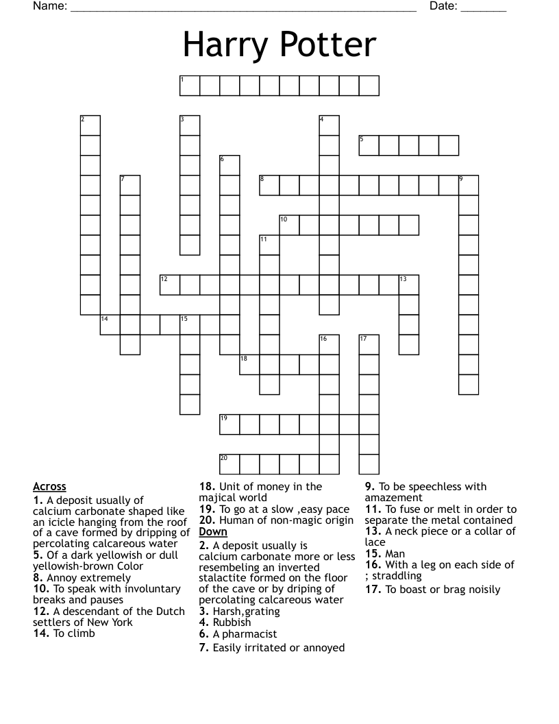 Harry Potter Crossword