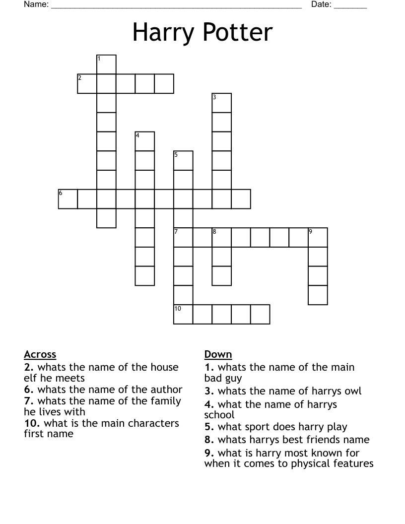 Harry Potter Crossword