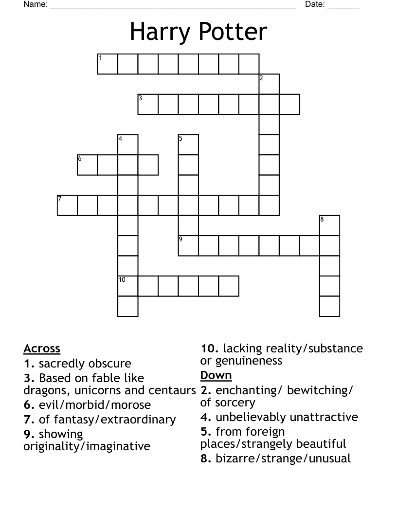 Harry Potter Crossword