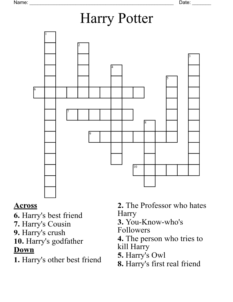 Harry Potter Crossword