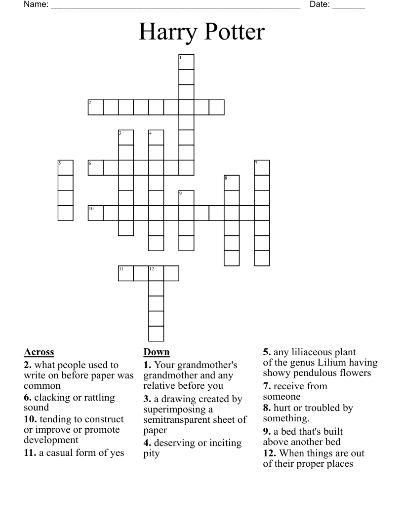 Harry Potter Crossword