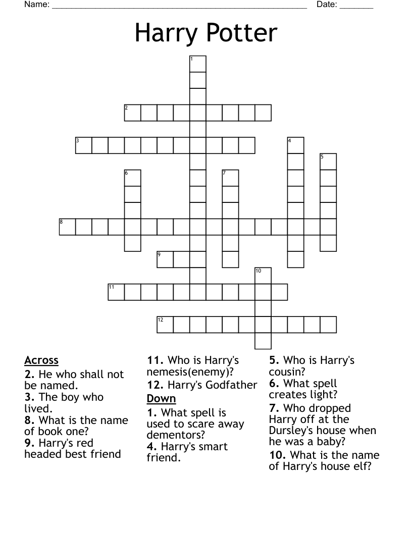 Harry Potter Crossword