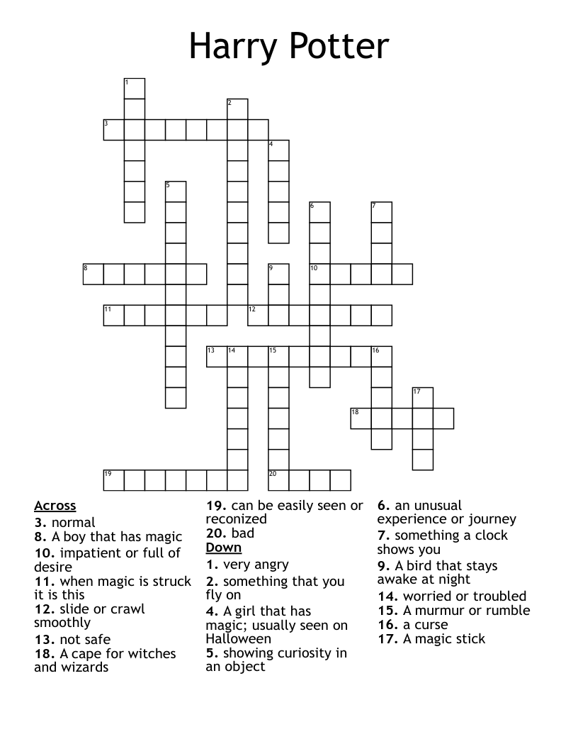 Harry Potter Crossword