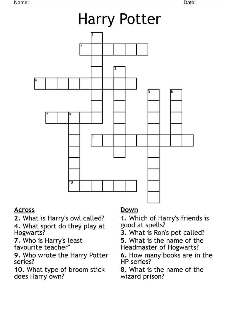 Harry Potter Crossword