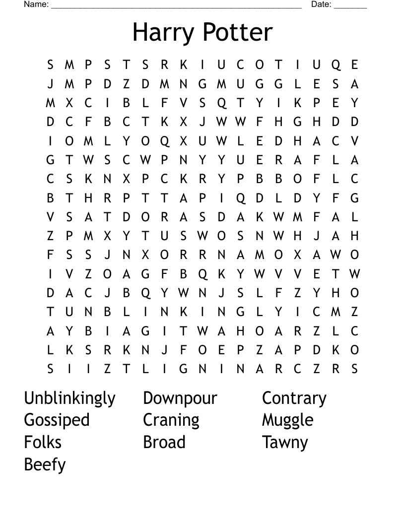 Harry Potter Word Search