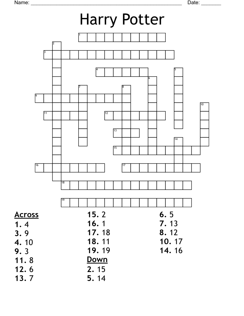 Harry Potter Crossword