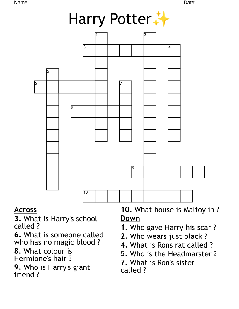 Harry Potter✨ Crossword