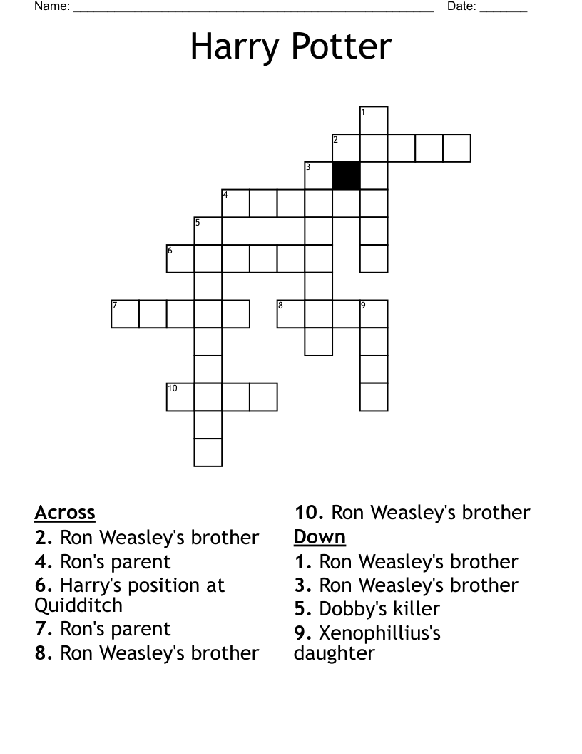 Harry Potter Crossword