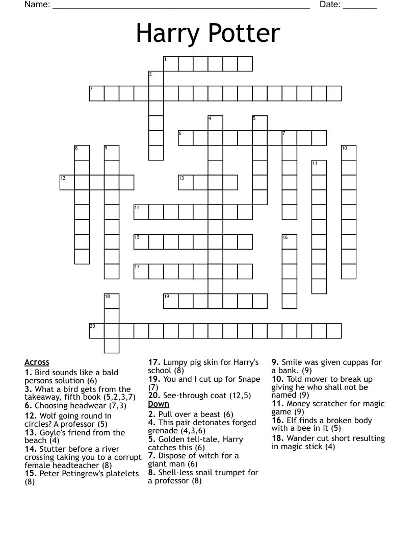 Harry Potter Crossword