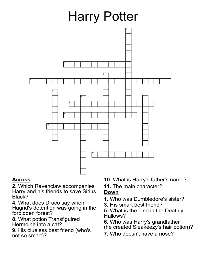 Harry Potter Crossword