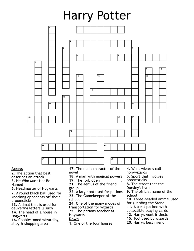 Harry Potter Crossword
