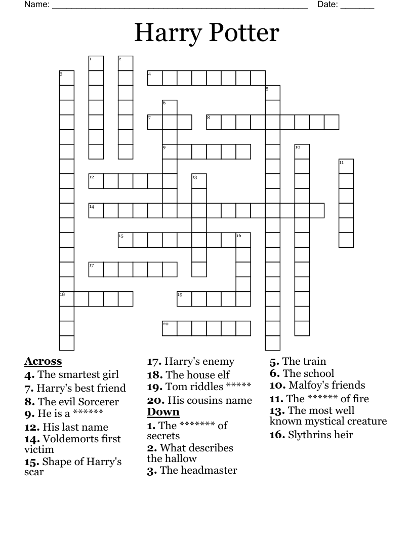 Harry Potter Crossword