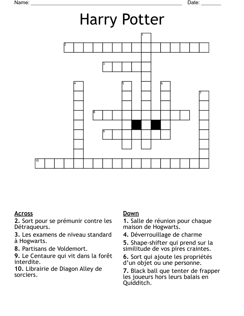 Harry Potter Crossword