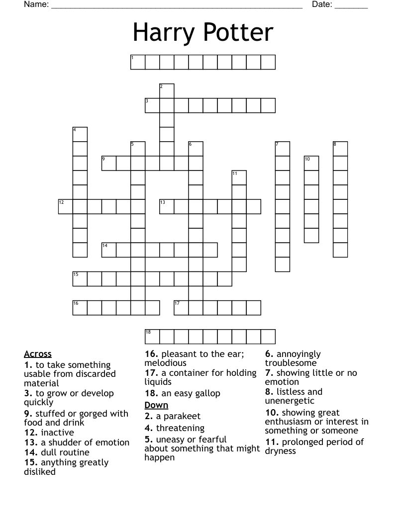 Harry Potter Crossword
