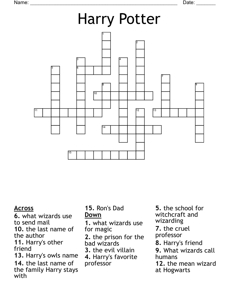 Harry Potter Crossword