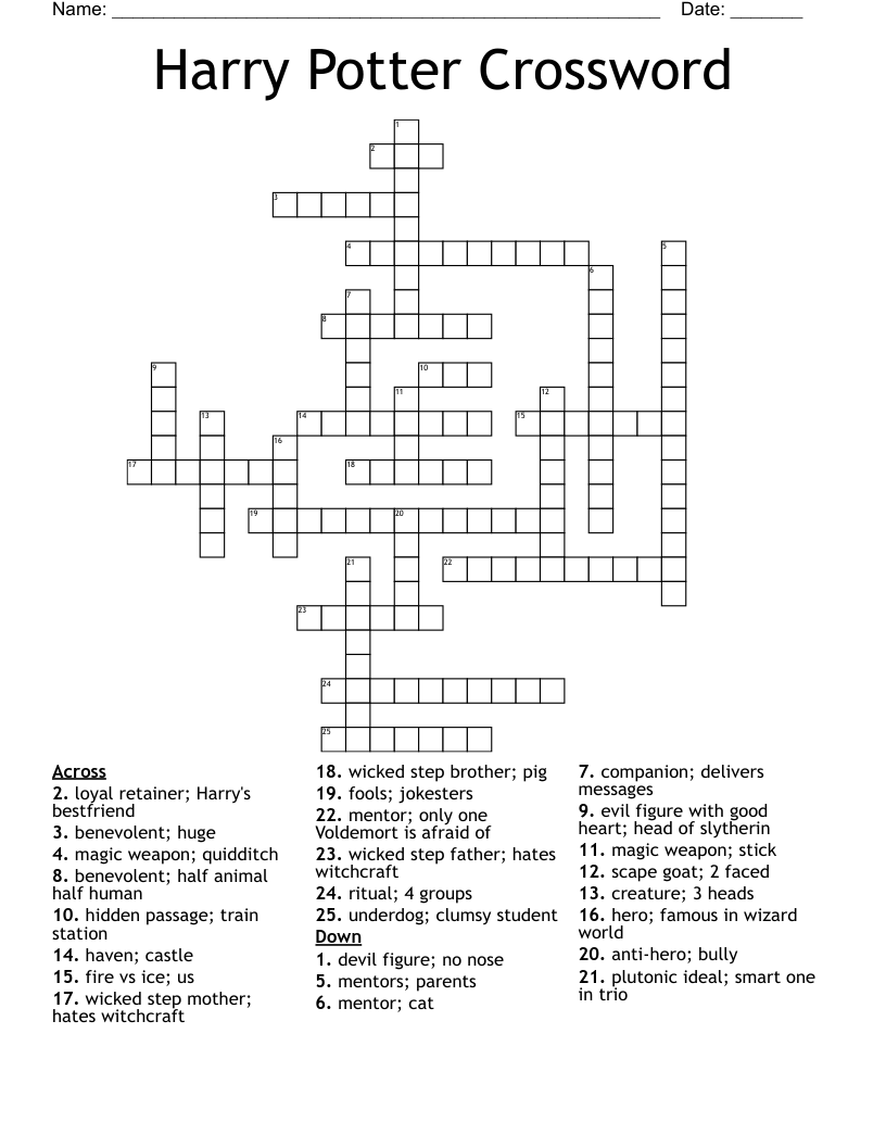 Harry Potter Crossword