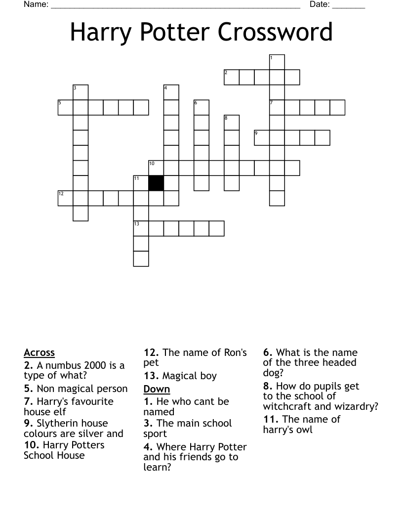 Harry Potter Crossword