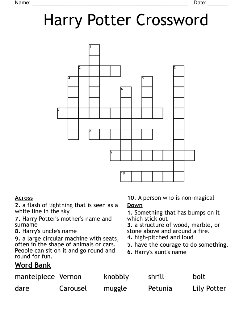 Harry Potter Crossword