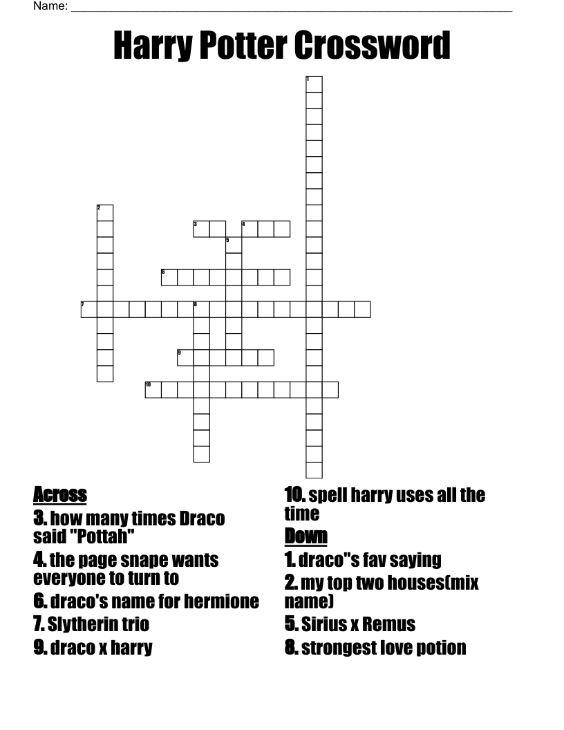 Harry Potter Crossword