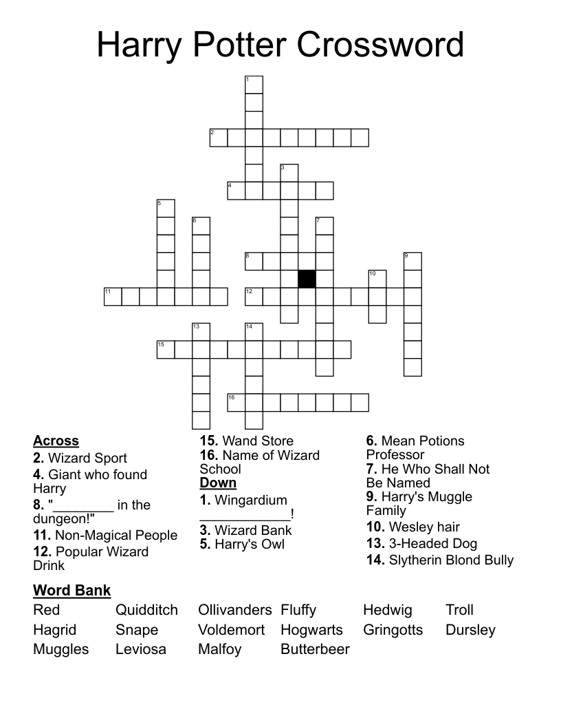Harry Potter Crossword