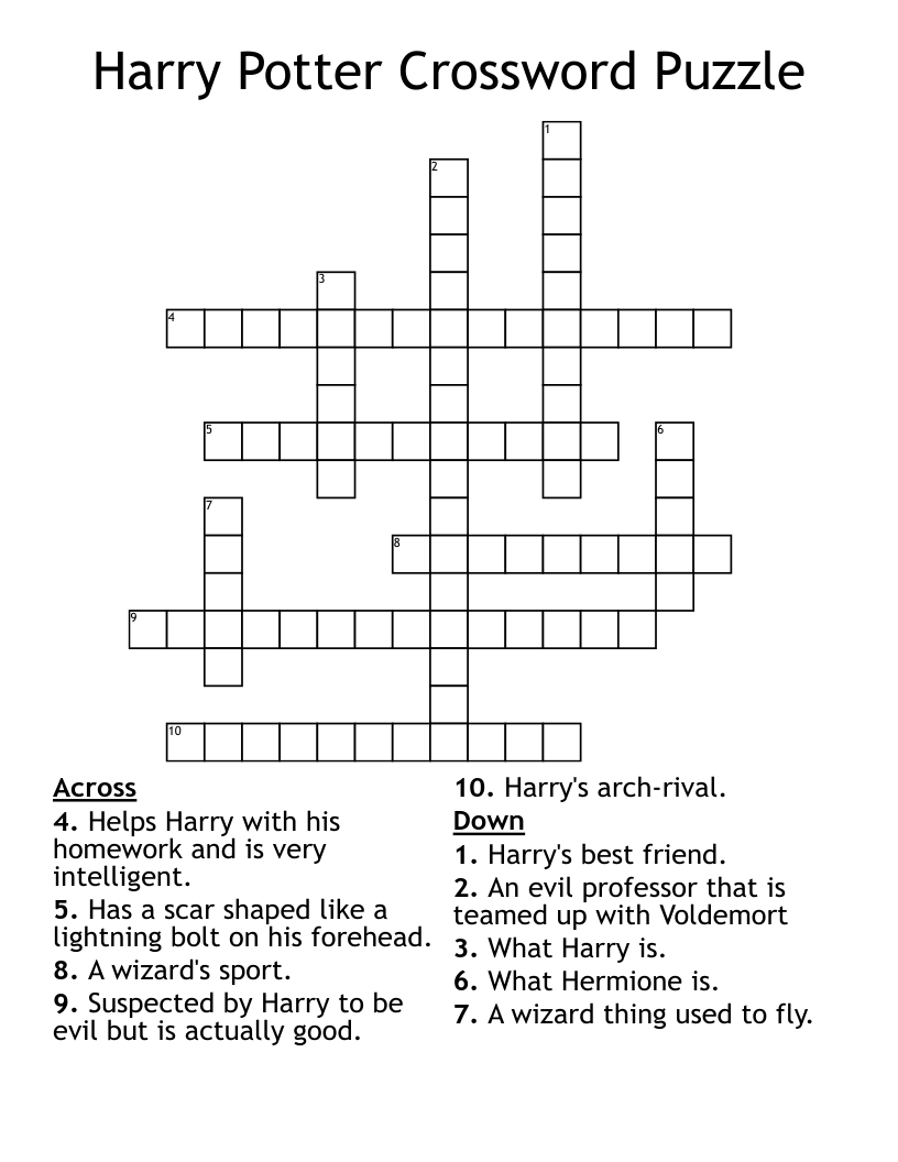 Harry Potter Crossword Puzzle
