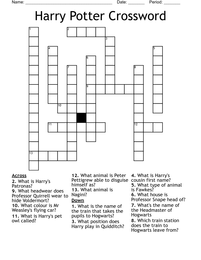 Harry Potter Crossword 