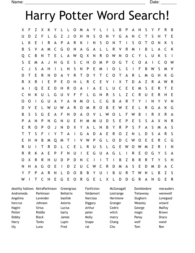 Harry Potter Word Search!