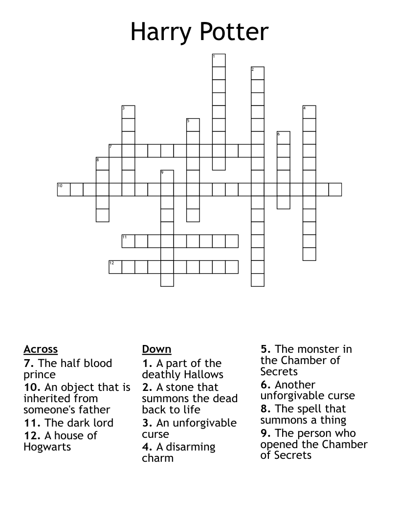 Harry Potter  Crossword