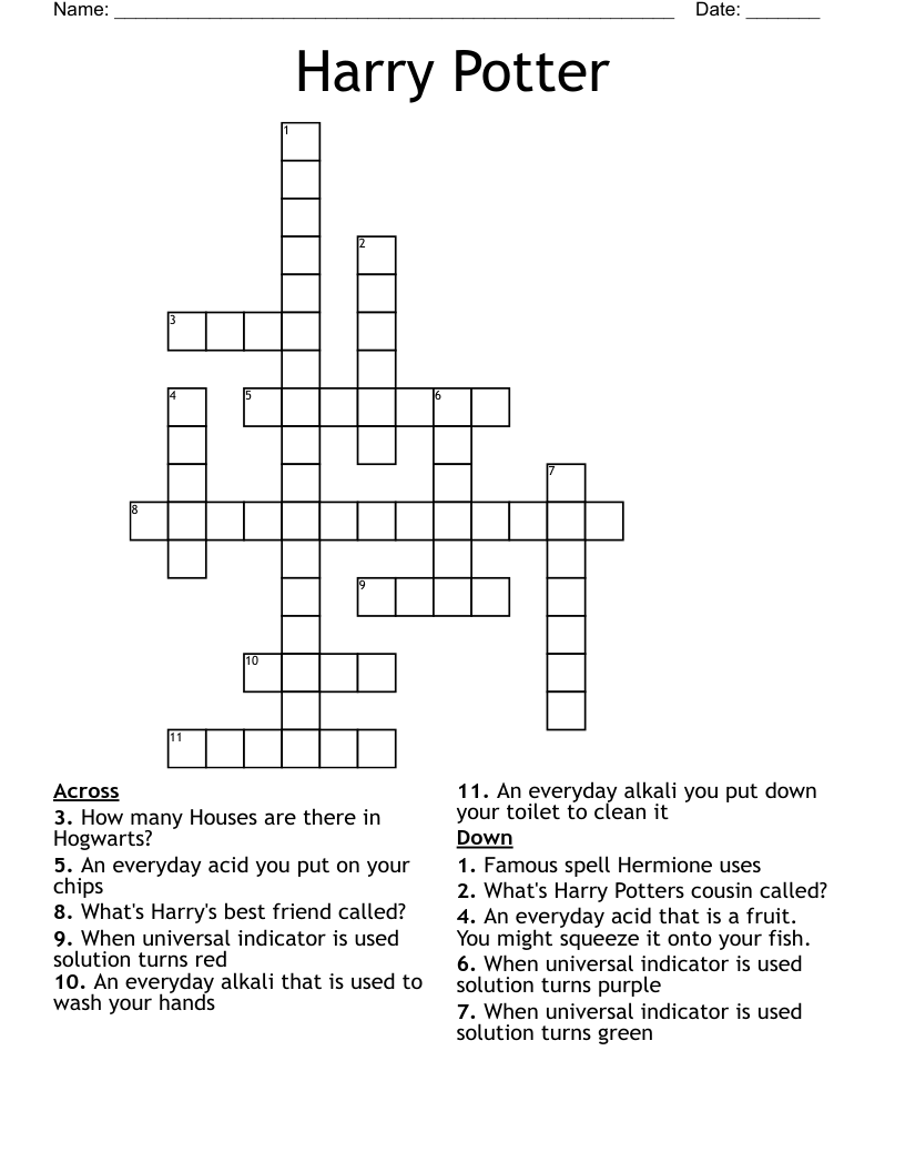 Harry Potter  Crossword
