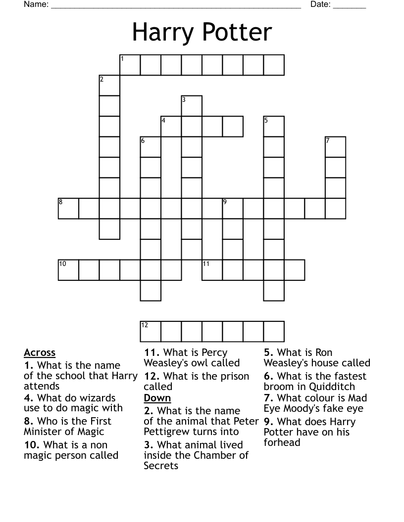 Harry Potter  Crossword