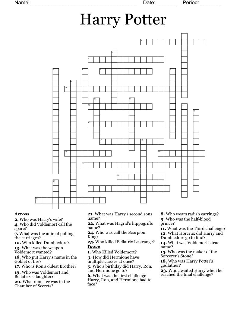 Harry Potter  Crossword