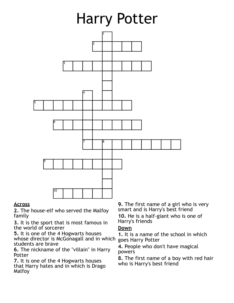 Harry Potter  Crossword