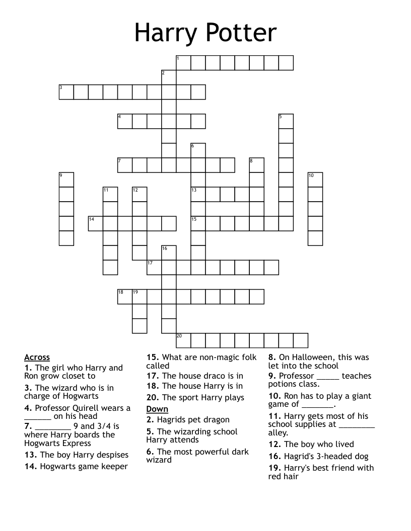 Harry Potter  Crossword